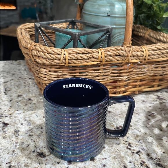 Starbucks, Coffee Mug Luster Swirl Iridescent Rainbow 12oz Blue - Picture 2 of 9